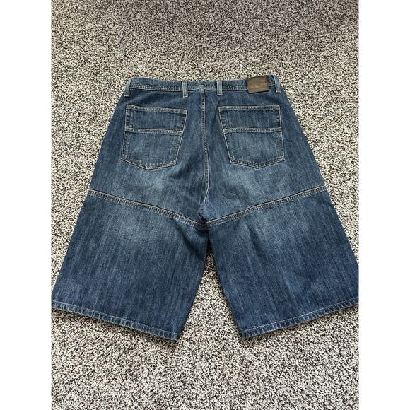 Vintage Ralph Lauren Baggy Denim Shorts Mens 34x13 Dark Wide-leg - Picture 5 of 10